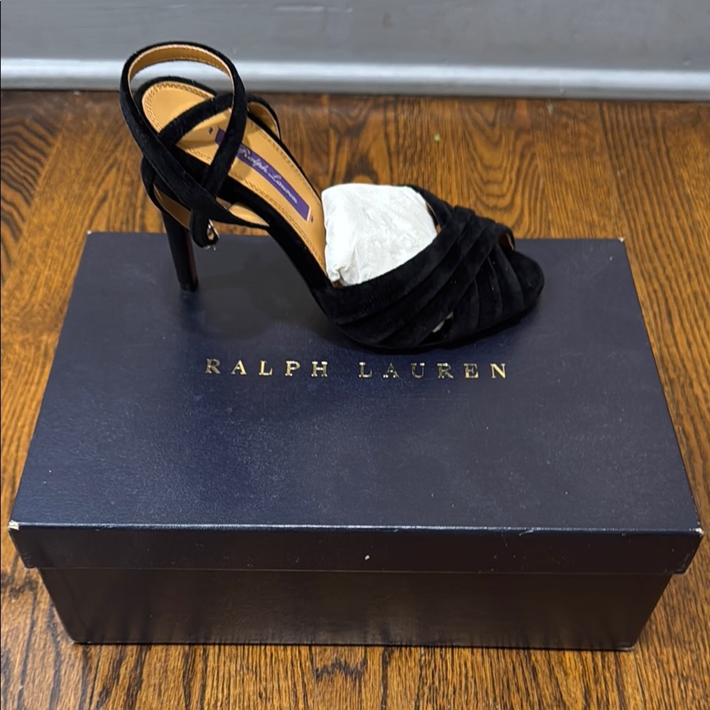 Ralph Lauren Black Strappy Heels